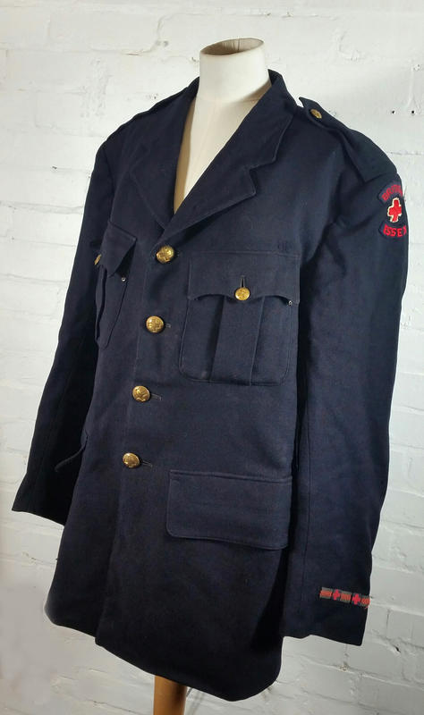 Male overcoat with insignia for British Red Cross and Essex Branch ...