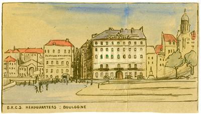 BRCS Headquarters, Boulogne; Olive Mudie Cooke (b.1890, d.1925); Printed Docs (museum)/lithograph; 0046/16