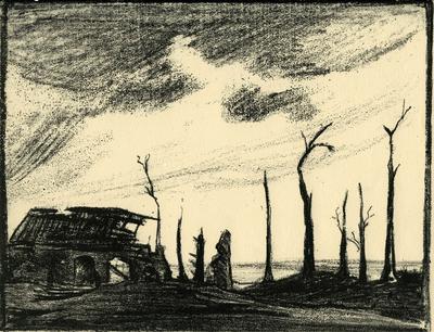 On the Somme; Olive Mudie Cooke (b.1890, d.1925); Printed Docs (museum)/lithograph; 0046/9