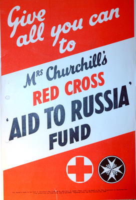 Poster advertising Mrs Churchill's Aid to Russia Fund