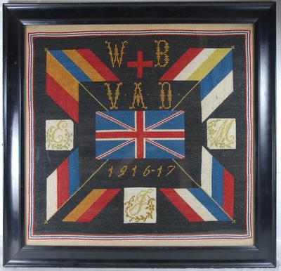 Framed tapestry: 'WB VAD 1916-17'