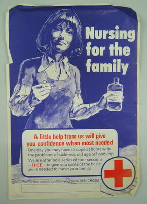 Medium-sized poster: 'Nursing for the family.The British Red Cross Society.'