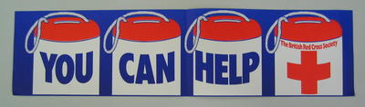 Small banner poster: 'You can Help.'