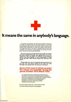 'It means the same in anybody's language' text only poster.; Printed Docs (museum)/poster; 1546/1/3/6(a)