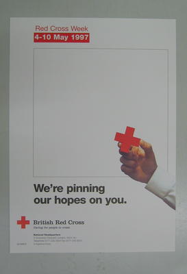 Small poster advertising Red Cross Week 4-10 May 1997