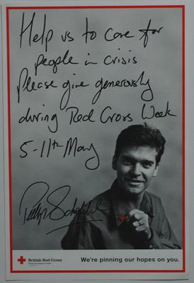 Red Cross Week poster featuring Philip Schofield, 1995