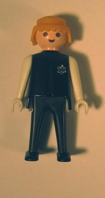 Small plastic toy figure, made by Geobra
