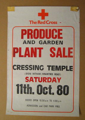 poster advertising a produce and garden plant sale, 1980