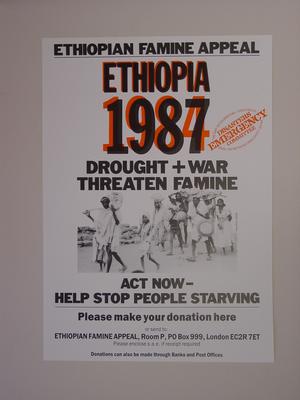 poster advertising the Ethiopian Famine Appeal