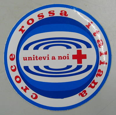 Sticker: croce rossa italiana, unitevi a noi