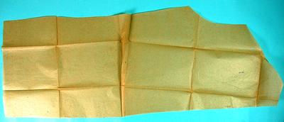 Brown paper pattern for part of British Red Cross Flannel or Viyella pyjama suit