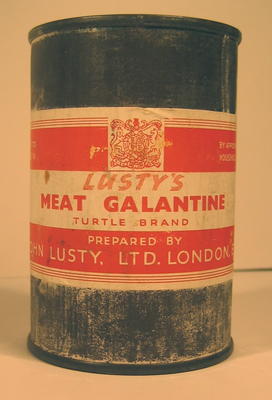 Tin of Lusty's Meat Galatine
