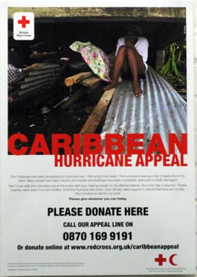 Poster produced for the Caribbean Hurricane appeal, 2004