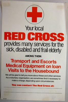 poster advertising Red Cross services