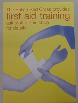 Poster to be used in British Red Cross shops