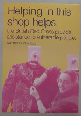 Poster used in British Red Cross shops.