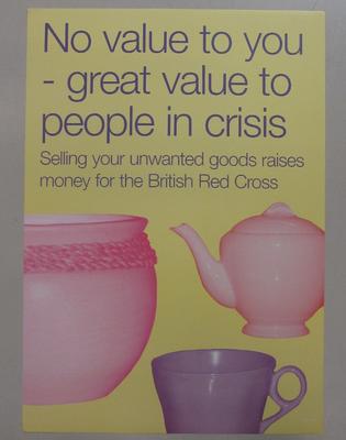 Poster used in British Red Cross shops.
