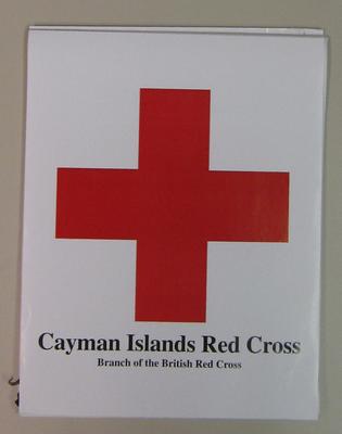 sticker promoting the Cayman Islands Red Cross, Branch of the British Red Cross