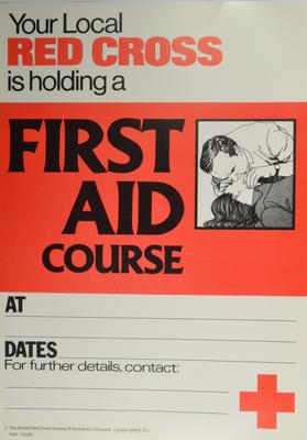 general poster for advertising a First Aid course