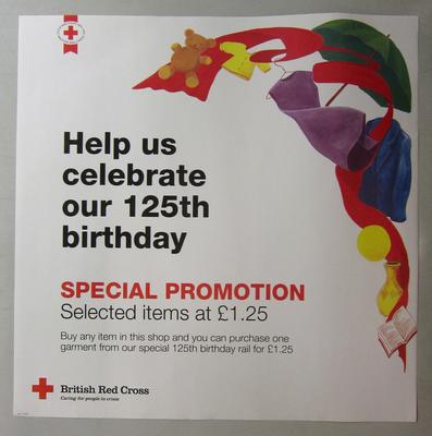 poster advertising a promotion held by Red Cross shops