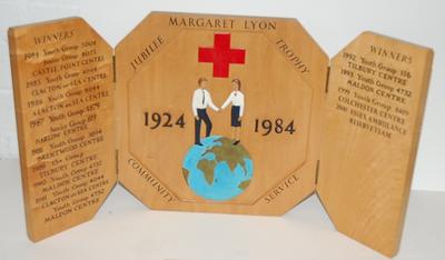 Margaret Lyon Jubilee Trophy for Community Service; Clearcut Engraving; Awards and Commemorations/trophy; 3177/1