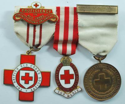 British Red Cross War Medal, Merit badge and Proficiency in Red Cross Administration and Organisation