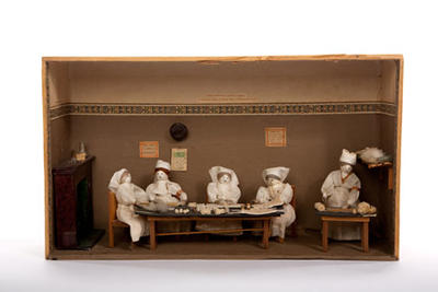 Diorama showing the War Hospital Supply Department, Bandage Room