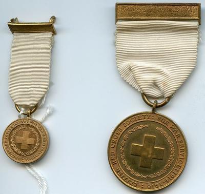 British Red Cross War medal with minature