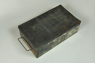 Tin "A" containing medical equipment