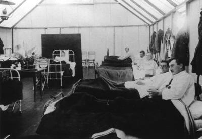 Photograph of a patients on a ward at Ingham Old Hall Auxiliary Hospital near Stalham in Norfolk