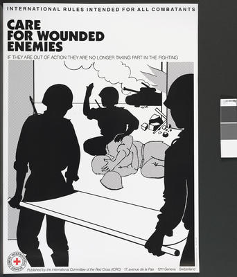 Poster promoting International Rules Intended for all Combatants