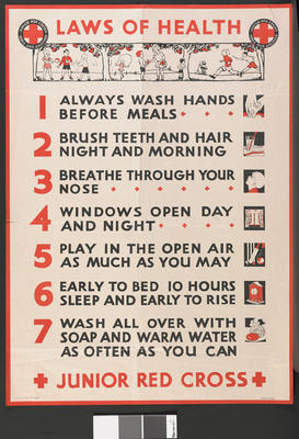 Junior Red Cross poster: Laws of Health