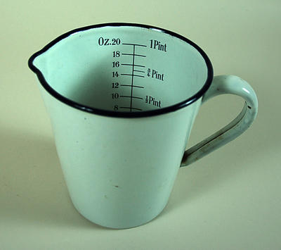 Enamel measuring jug