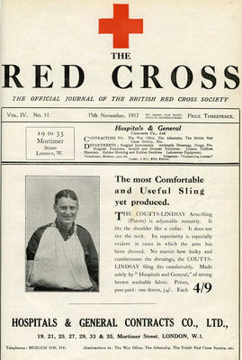 Laminated reproduction of selected pages of The Red Cross official journal, November 1917
