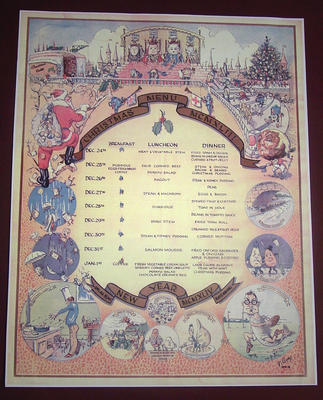Colour reproduction of a Christmas menu at Oflag IX/A2, 1943