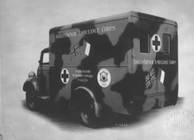 Anglo-French Ambulance Corps bullet proof ambulance
