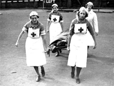 Red Cross at work during the London Blitz