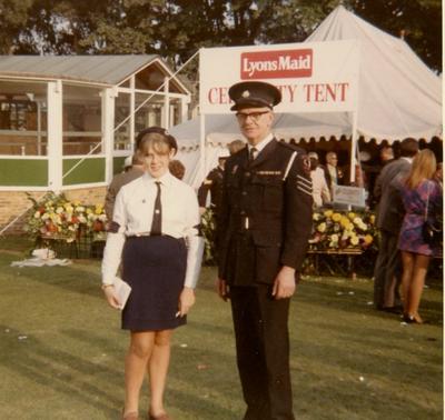 Female Cadet with British Red Cross Officer at a Fair
