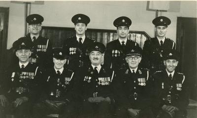 Group Photograph of Male British Red Cross Officers in Full Uniform at Woking Inspection