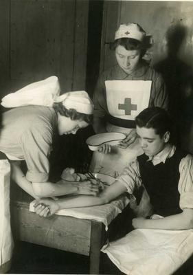 Training of Junior Red Cross members from London Branch