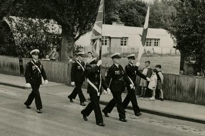 Colour Party of Male VADs and Officers from the Farnham Division