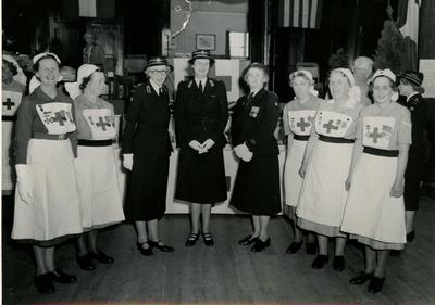 Group of VADs and Officers from Farnham Division, Surrey