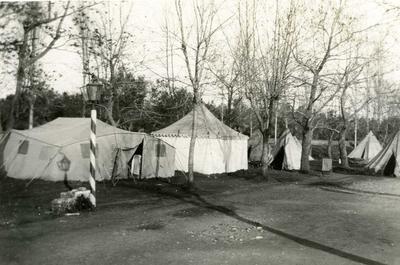 Black and white photograph of the British Red Cross mission at Preveza, Greece - Balkan War 1912-1913