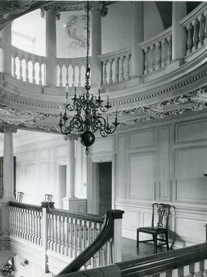 Black and white photograph of the interior of Barnett Hill
