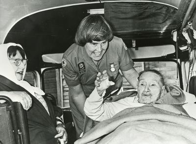 Black and white photograph used in Red Cross News of the Escort Service