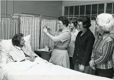 Black and white photograph from Red Cross News of Marion Boorman of Kent branch March 1976