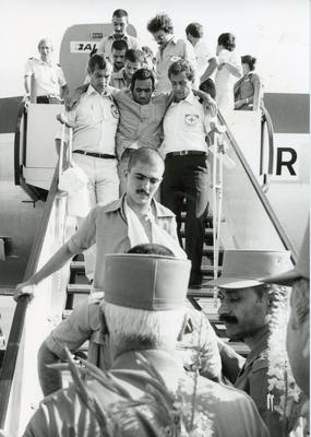 Black and white photograph from Red Cross News 1980s