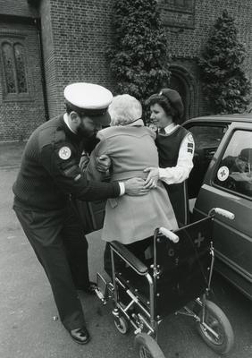 Black and white photograph of the transport and escort service