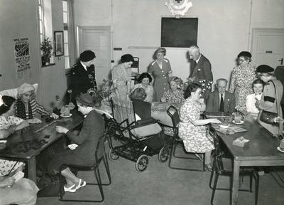 Black and white photograph of a BRCS club for the disabled, Farnham Surrey