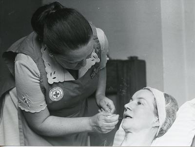 Black and white photograph of Beauty Care services